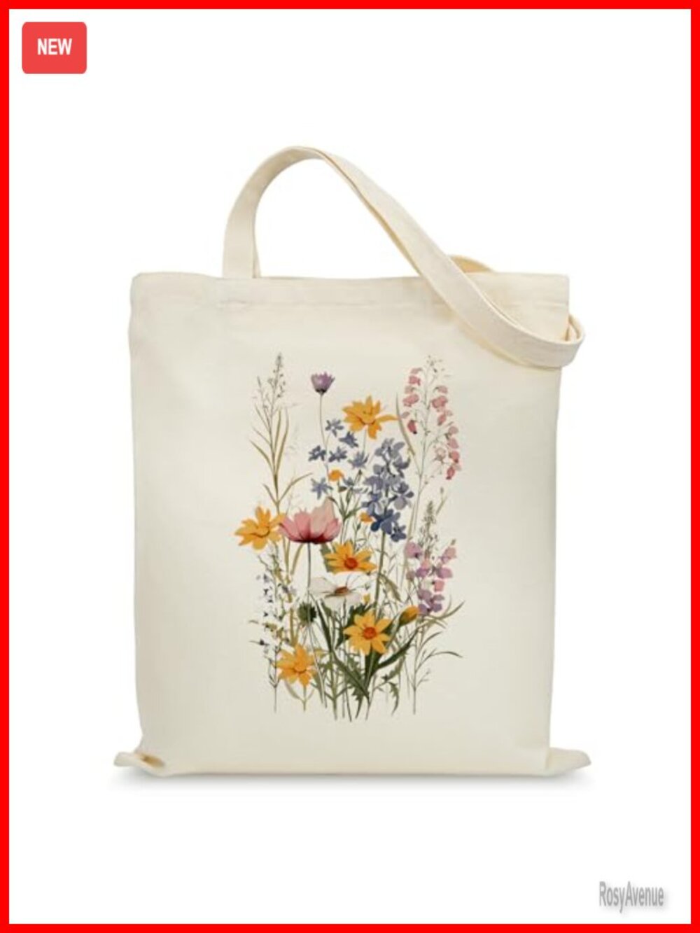 Heavy Duty Canvas Tote Bag with Inner Pocket Reusable Grocery Bag